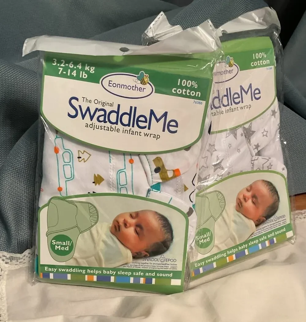 Eonmother Swaddle Me Adjustable Infant Wrap 7-14 lb Small/Medium 2 Pack Lot Of 2